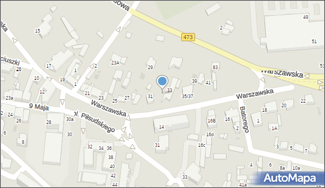 Łask, Warszawska, 35, mapa Łask