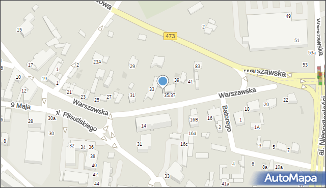 Łask, Warszawska, 37, mapa Łask