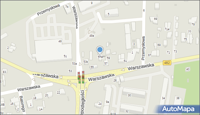 Łask, Warszawska, 57A, mapa Łask
