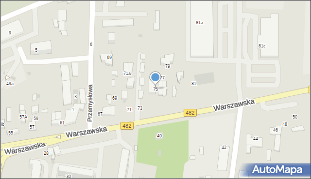 Łask, Warszawska, 75, mapa Łask