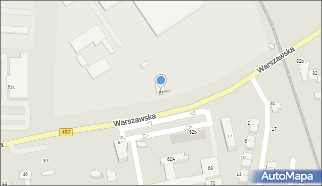 Łask, Warszawska, 83, mapa Łask