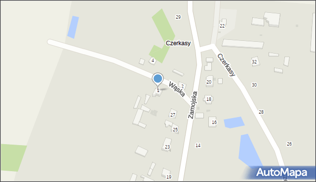 Łaszczów, Wąska, 1, mapa Łaszczów