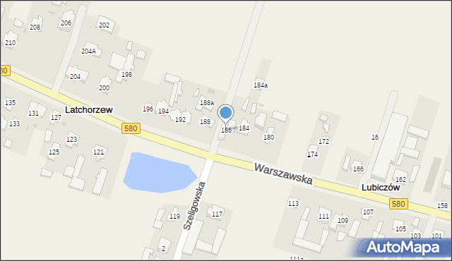 Latchorzew, Warszawska, 186, mapa Latchorzew