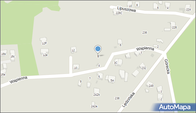 Lędziny, Wapienna, 8, mapa Lędziny