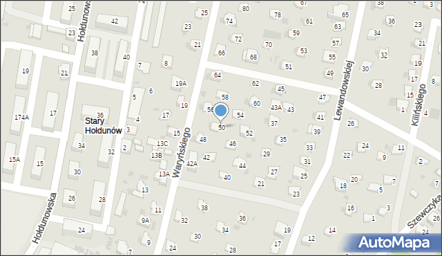 Lędziny, Waryńskiego Ludwika, 50, mapa Lędziny