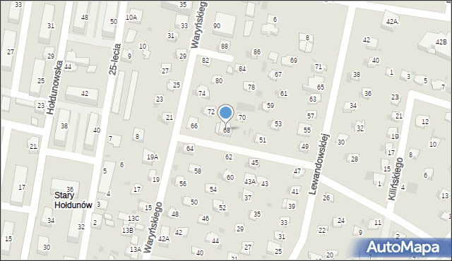 Lędziny, Waryńskiego Ludwika, 68, mapa Lędziny