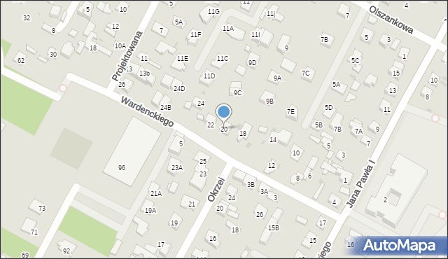 Legionowo, Wardenckiego Tadeusza, 20, mapa Legionowo