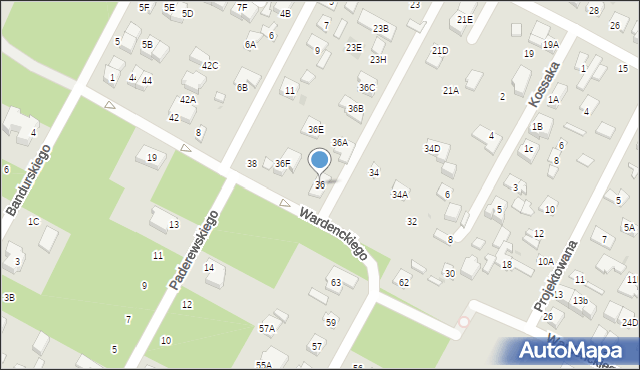 Legionowo, Wardenckiego Tadeusza, 36, mapa Legionowo