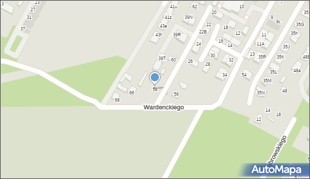 Legionowo, Wardenckiego Tadeusza, 58, mapa Legionowo