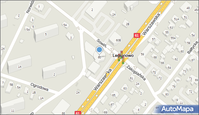Legionowo, Warszawska, 60, mapa Legionowo