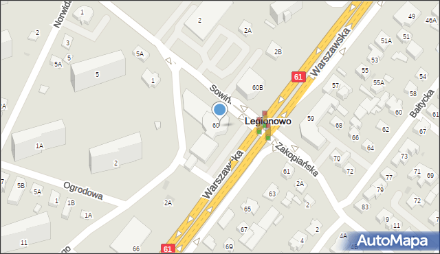 Legionowo, Warszawska, 60A, mapa Legionowo