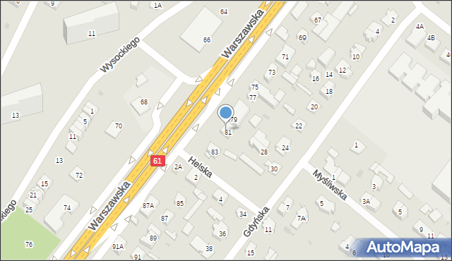 Legionowo, Warszawska, 81A, mapa Legionowo