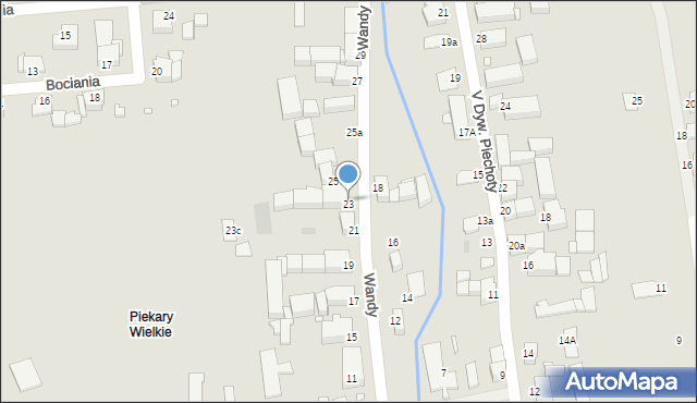 Legnica, Wandy, 23B, mapa Legnicy