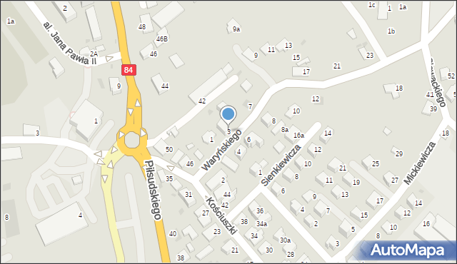 Lesko, Waryńskiego Ludwika, 3, mapa Lesko