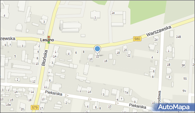 Leszno, Warszawska, 12, mapa Leszno