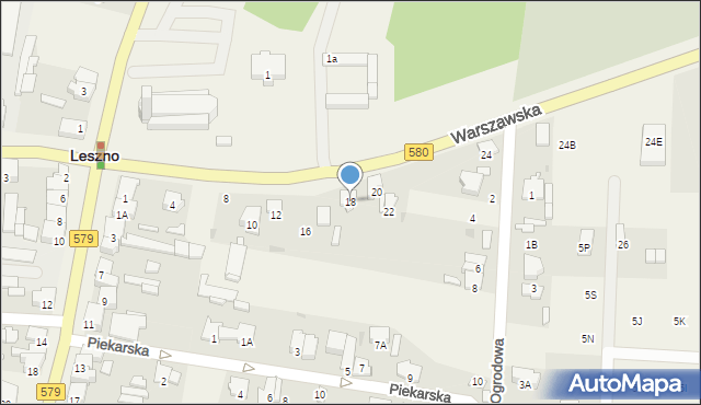 Leszno, Warszawska, 18, mapa Leszno