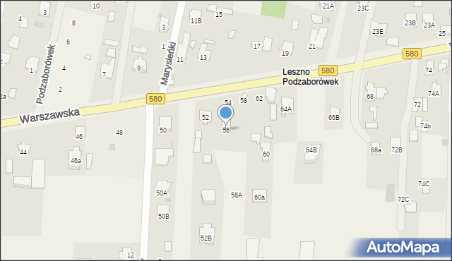 Leszno, Warszawska, 56, mapa Leszno