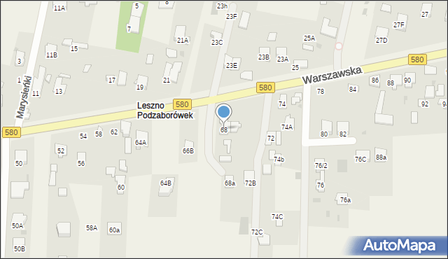 Leszno, Warszawska, 68, mapa Leszno