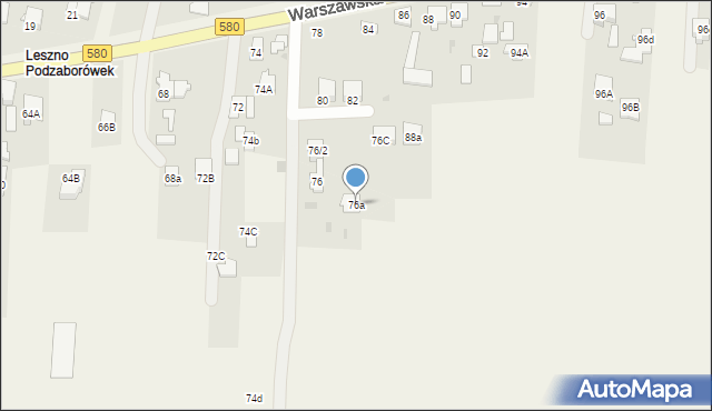 Leszno, Warszawska, 76a, mapa Leszno