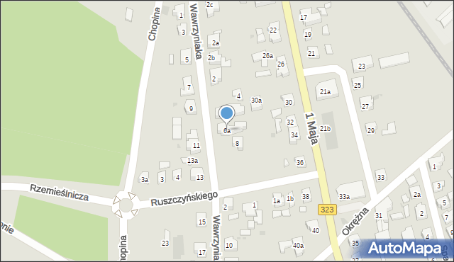 Leszno, Wawrzyniaka Piotra, ks., 6a, mapa Leszno