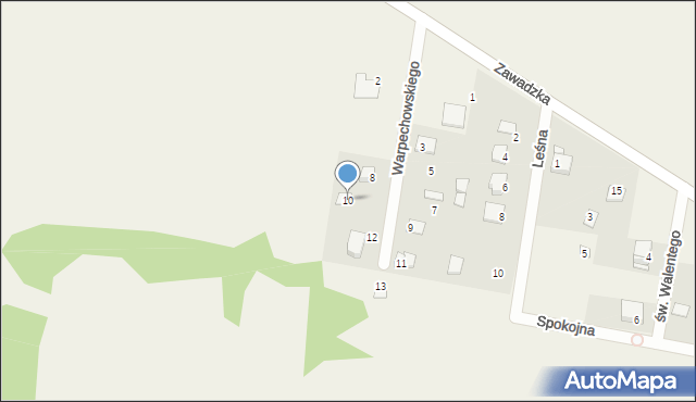 Liw, Warpechowskiego Otto, 10, mapa Liw