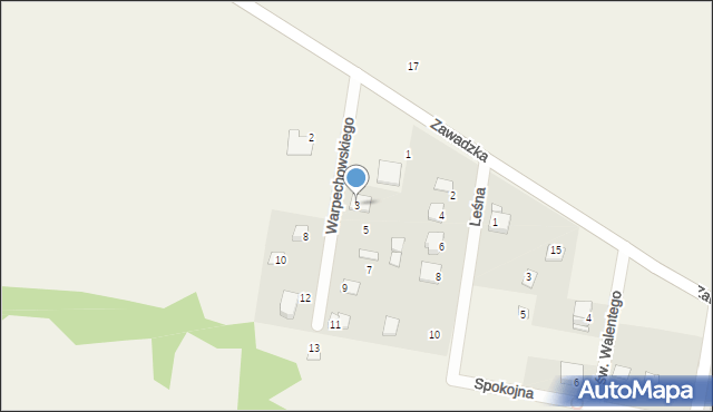 Liw, Warpechowskiego Otto, 3, mapa Liw