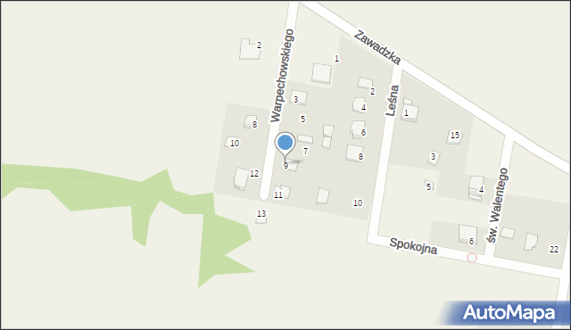 Liw, Warpechowskiego Otto, 9, mapa Liw