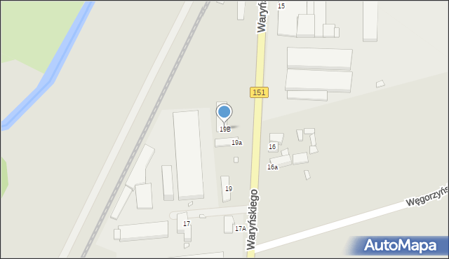 Łobez, Waryńskiego Ludwika, 19B, mapa Łobez