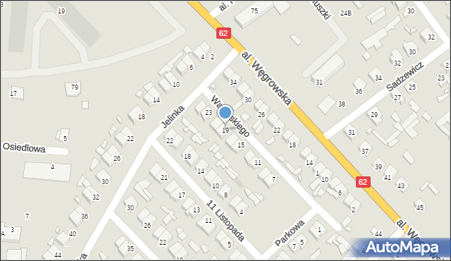 Łochów, Waryńskiego Ludwika, 19, mapa Łochów