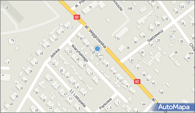 Łochów, Waryńskiego Ludwika, 24, mapa Łochów