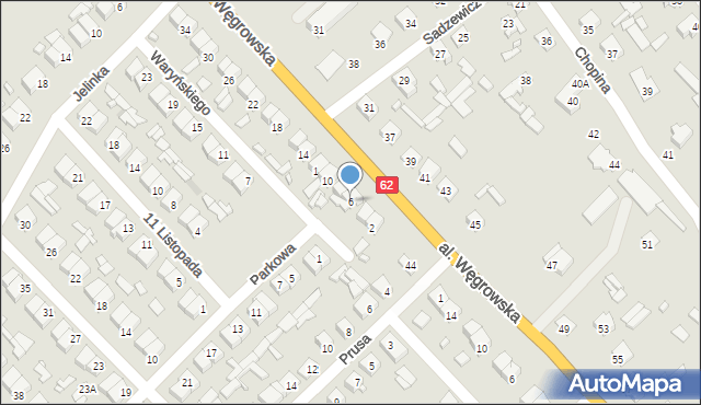 Łochów, Waryńskiego Ludwika, 6, mapa Łochów