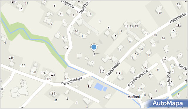 Łodygowice, Wajdów, 4, mapa Łodygowice