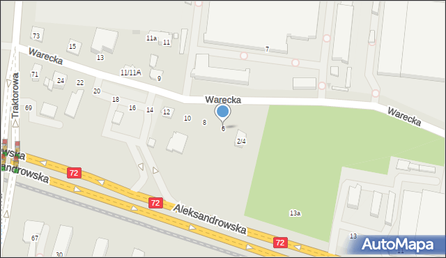 Łódź, Warecka, 6, mapa Łodzi