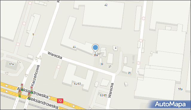 Łódź, Warecka, 39a, mapa Łodzi