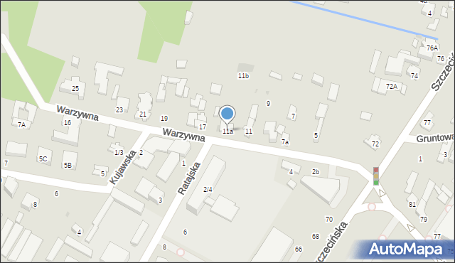 Łódź, Warzywna, 11a, mapa Łodzi