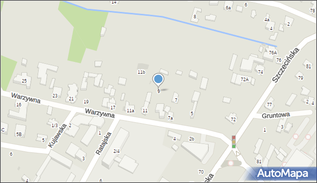 Łódź, Warzywna, 9, mapa Łodzi