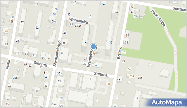 Łódź, Warmińska, 23, mapa Łodzi