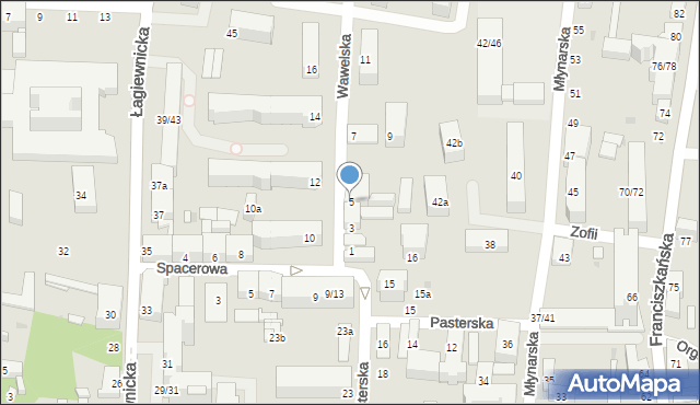 Łódź, Wawelska, 5, mapa Łodzi