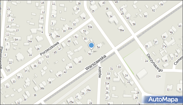 Łódź, Warszawska, 52, mapa Łodzi