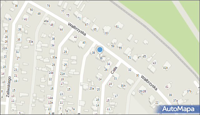 Łódź, Wałbrzyska, 36a, mapa Łodzi