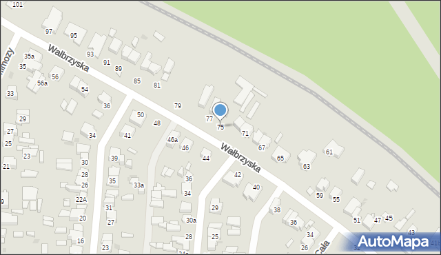 Łódź, Wałbrzyska, 75, mapa Łodzi