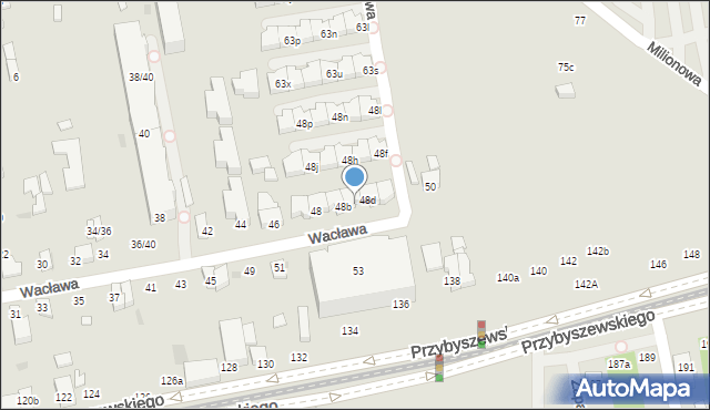 Łódź, Wacława, 48c, mapa Łodzi