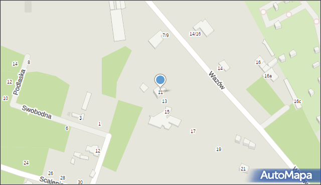 Łódź, Wazów, 11, mapa Łodzi