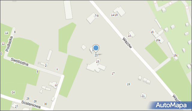 Łódź, Wazów, 13, mapa Łodzi