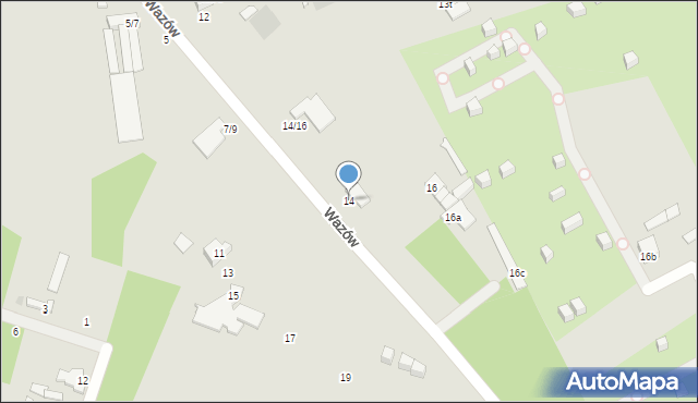 Łódź, Wazów, 14, mapa Łodzi