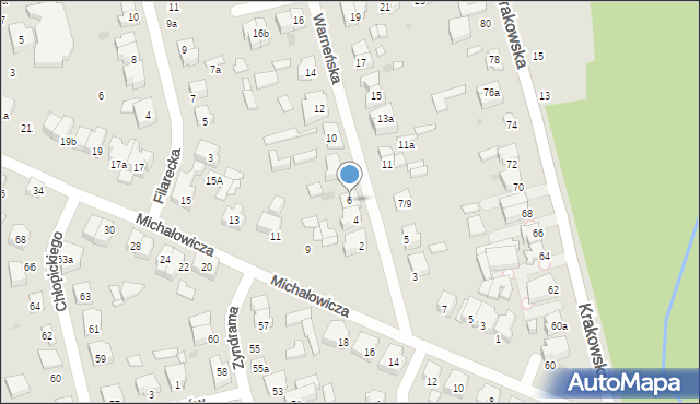 Łódź, Warneńska, 6, mapa Łodzi