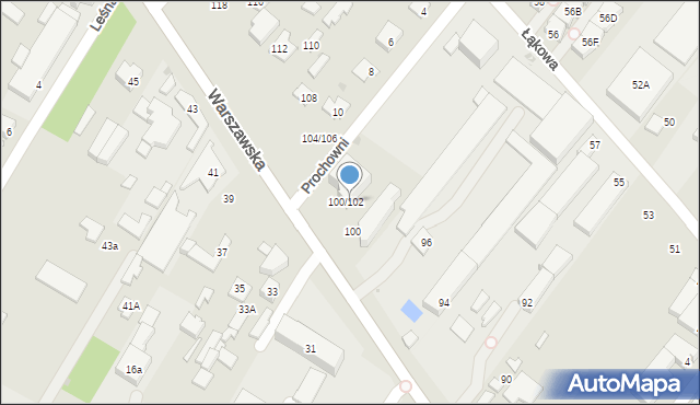 Łomianki, Warszawska, 102, mapa Łomianki