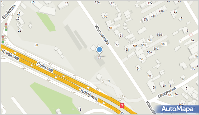 Łomianki, Warszawska, 11, mapa Łomianki