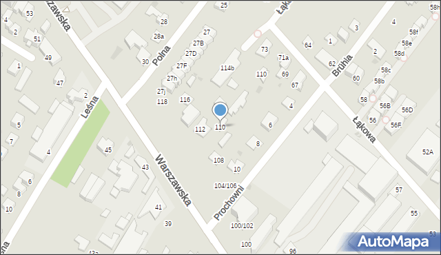 Łomianki, Warszawska, 110, mapa Łomianki