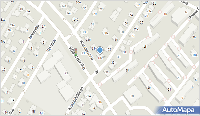 Łomianki, Warszawska, 132, mapa Łomianki